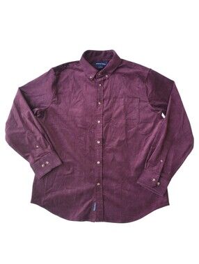 Mizzen+Main Jackson Corduroy Button Down Shirt Wine XL